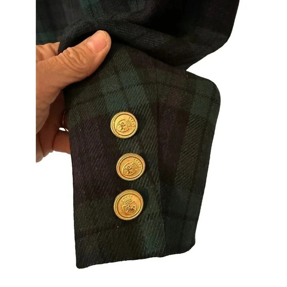 Vintage Pendleton mens Green & Blue 100% Virgin Wool Plaid Blazer Size 44 - Picture 3 of 8